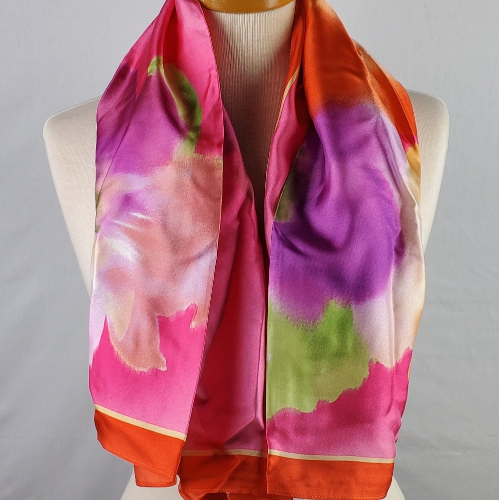 Ralph Lauren Floral Water Color Square Polo Scarf